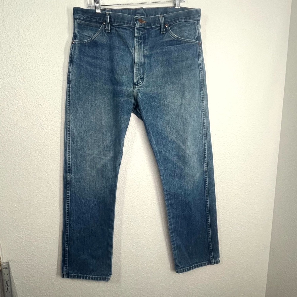 Wrangler Cowboy Cut Original Fit Tapered Jeans Mens 38x31 Blue Denim‎ High Rise